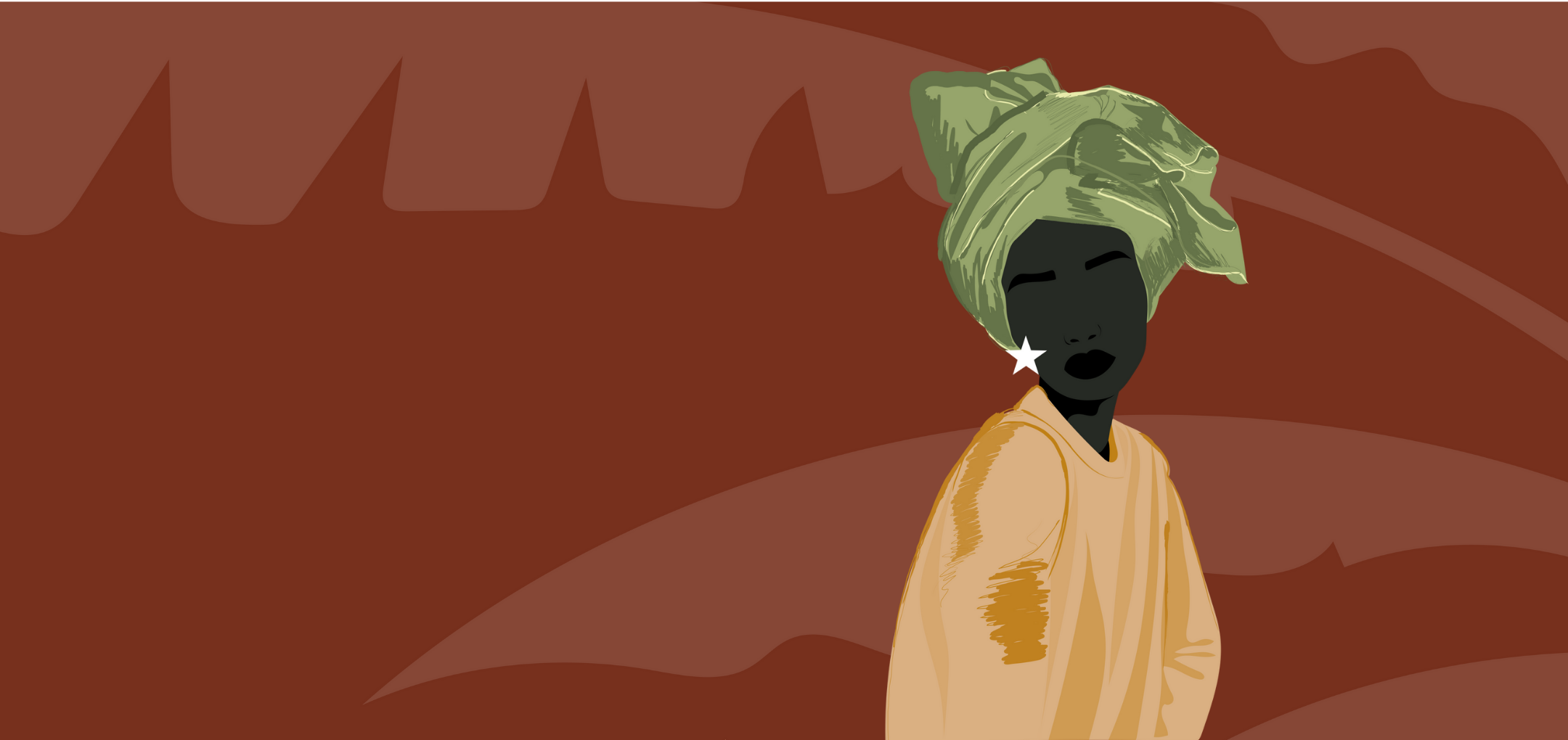 Illustratie Surinaamse vrouw met ster oorbel